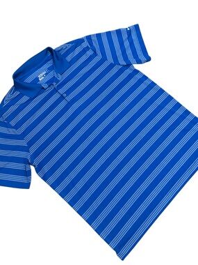 Men’s NIKE GOLF Dri- Fit  Blue Striped Polo Golf Shirt XL